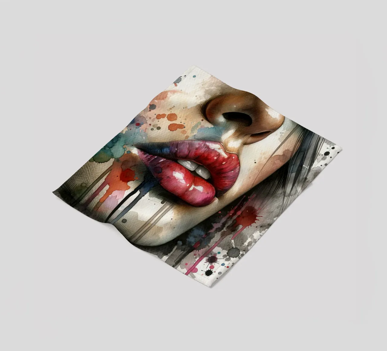 Labbra di donna acquerellate coperta in pile da Chromatic Fusion Studio