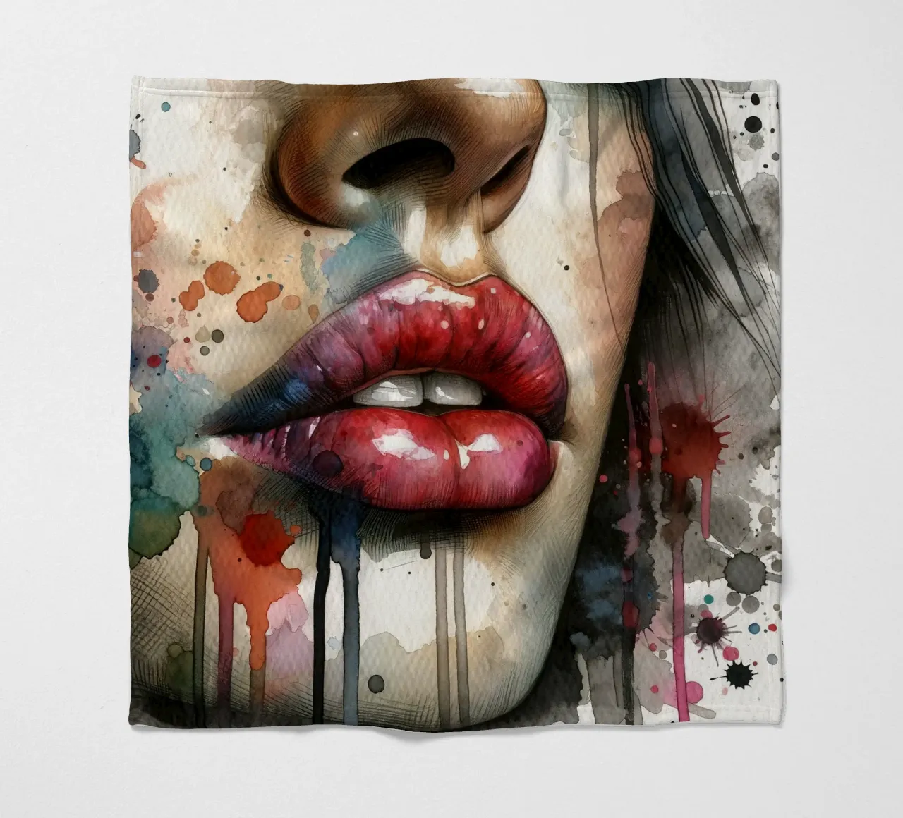 Labbra di donna acquerellate coperta in pile da Chromatic Fusion Studio