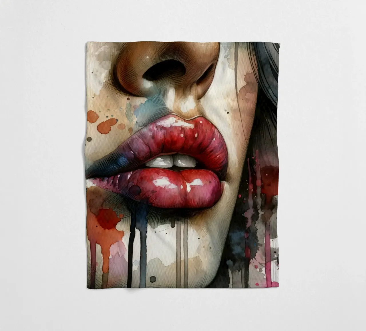 Labbra di donna acquerellate coperta in pile da Chromatic Fusion Studio