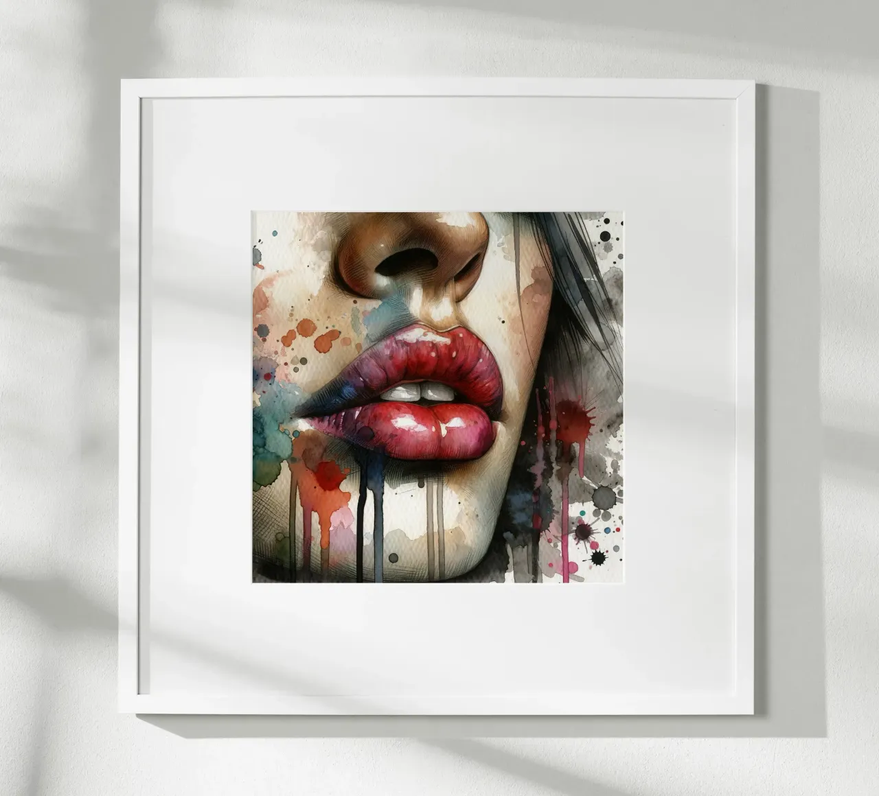 Labbra di donna acquerellate carta hahnemühle da Chromatic Fusion Studio