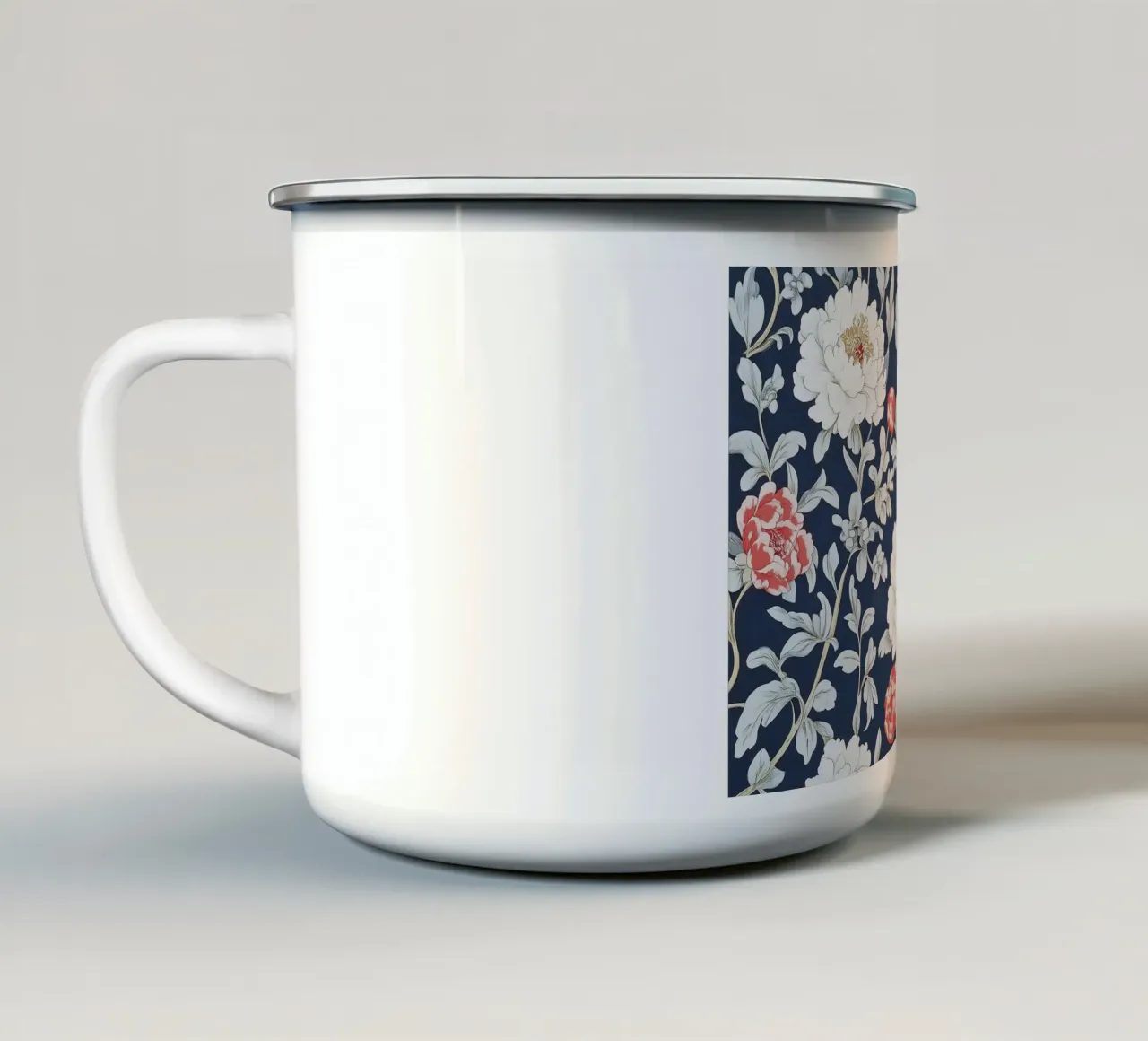 William Morris - Poesia in foglie e fiori tazza in smalto da Botanical Art Studio