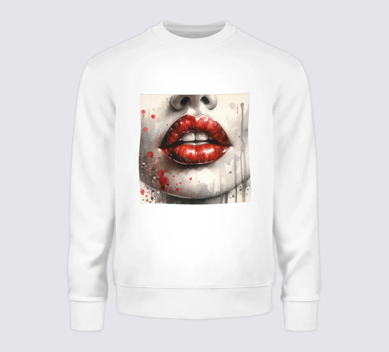 Labbra di donna acquerellate felpa da Chromatic Fusion Studio