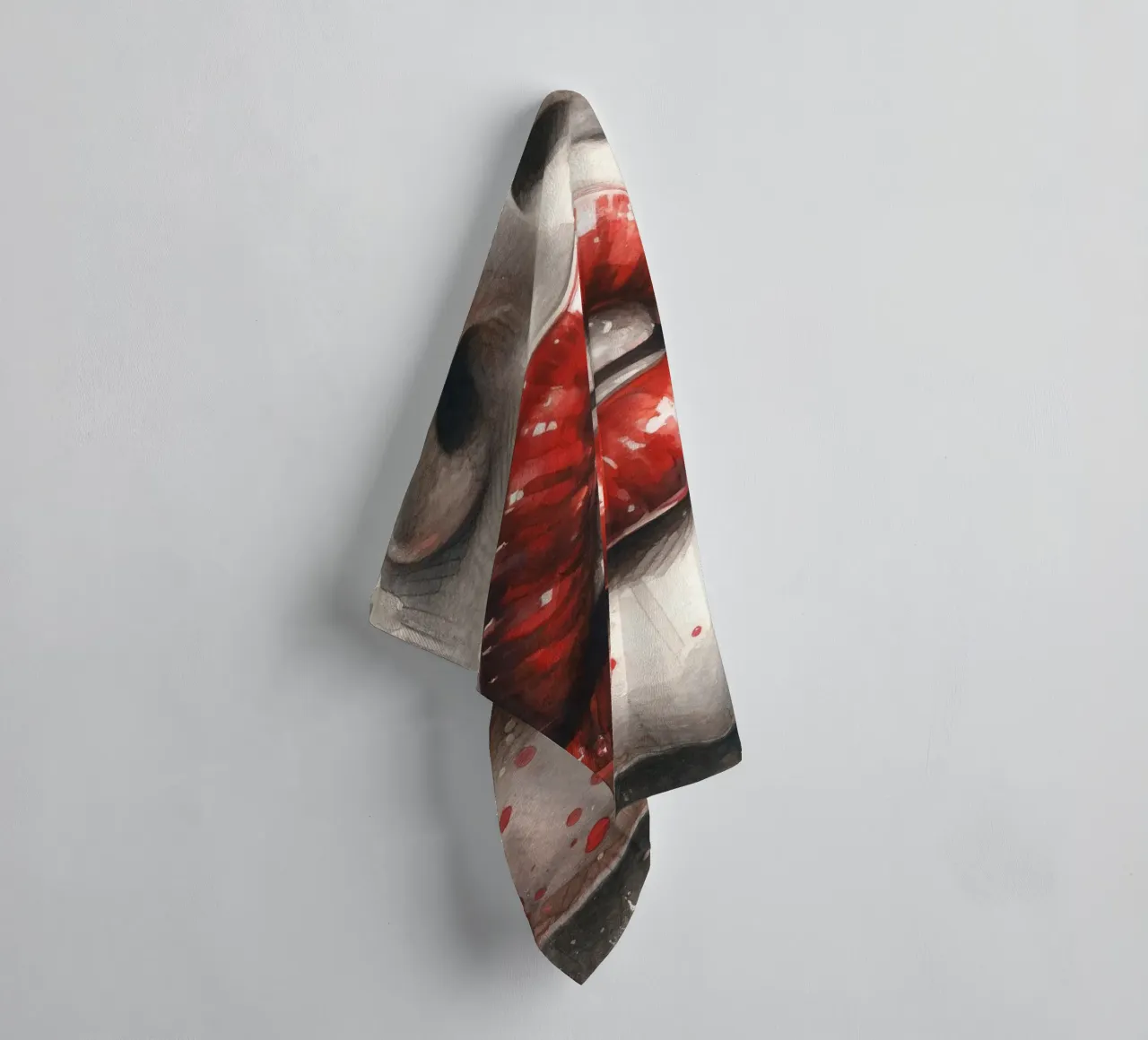 Labbra di donna acquerellate asciugamano da bagno da Chromatic Fusion Studio