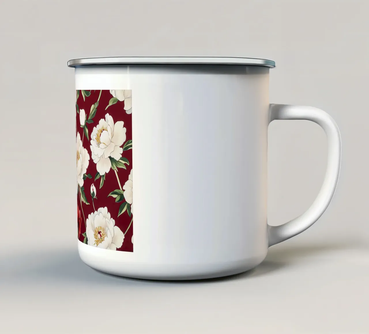 William Morris "Fiori sussurranti in stile Art Nouveau tazza in smalto da Botanical Art Studio