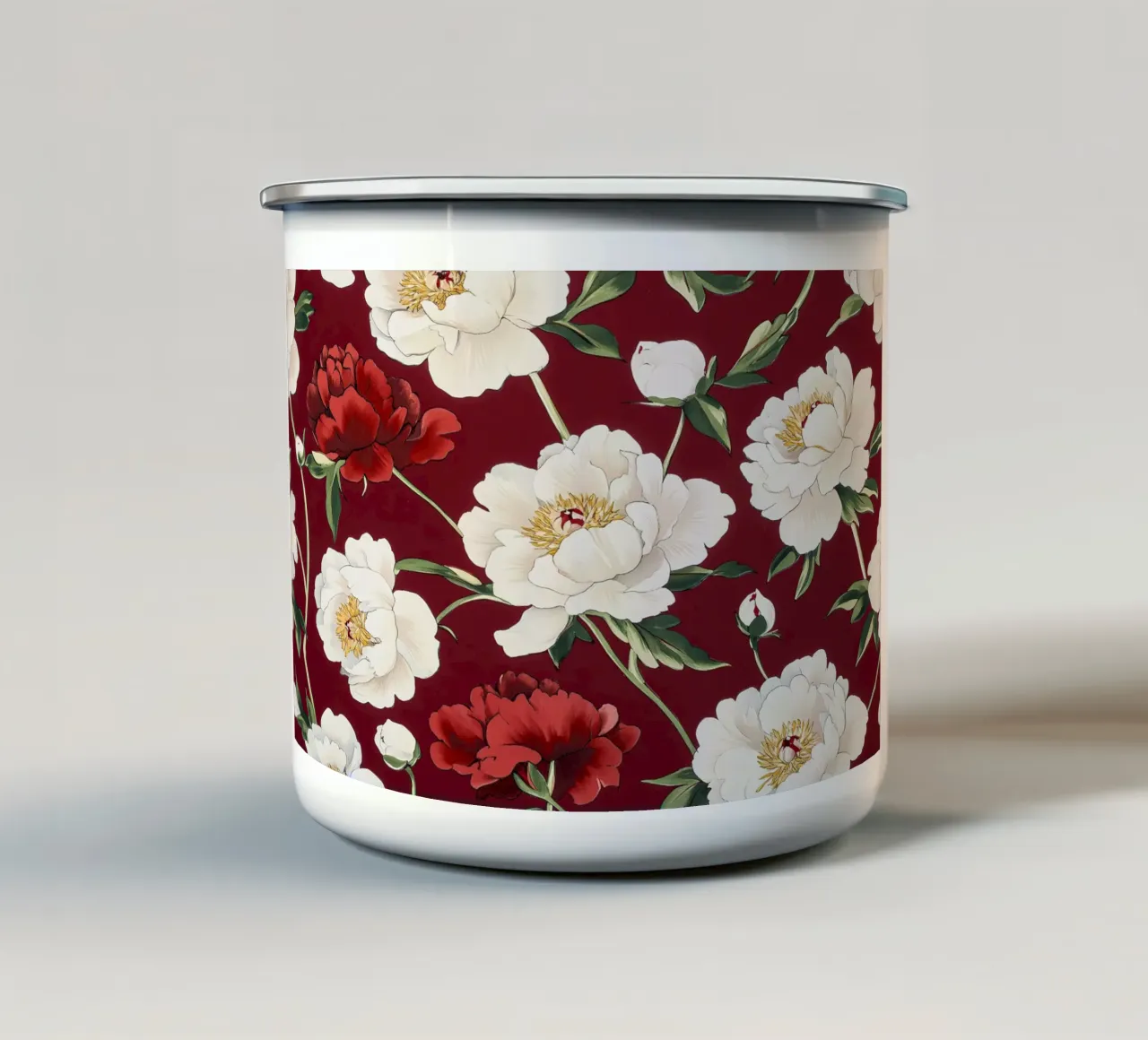 William Morris "Fiori sussurranti in stile Art Nouveau tazza in smalto da Botanical Art Studio
