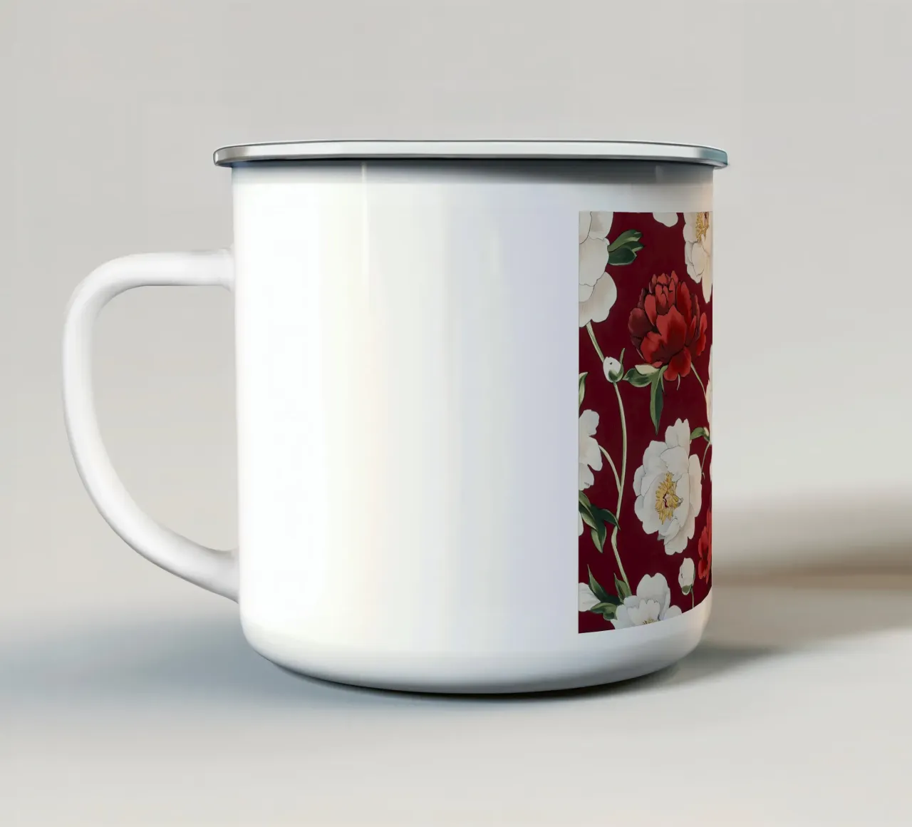 William Morris "Fiori sussurranti in stile Art Nouveau tazza in smalto da Botanical Art Studio