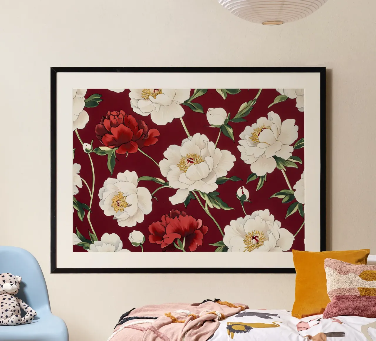 William Morris "Fiori sussurranti in stile Art Nouveau poster con telaio in alluminio da Botanical Art Studio
