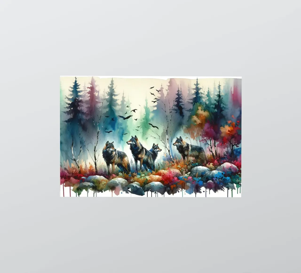 Wildernis melodie de wolven sticker van Chromatic Fusion Studio