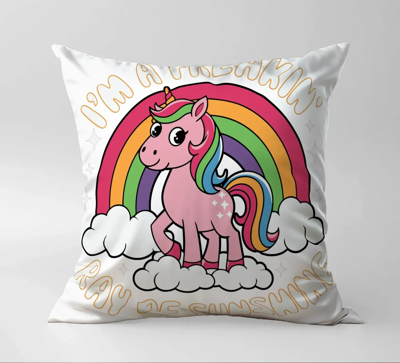 I'm a freakin' ray of sunshine decorative cushion by edsonramosart