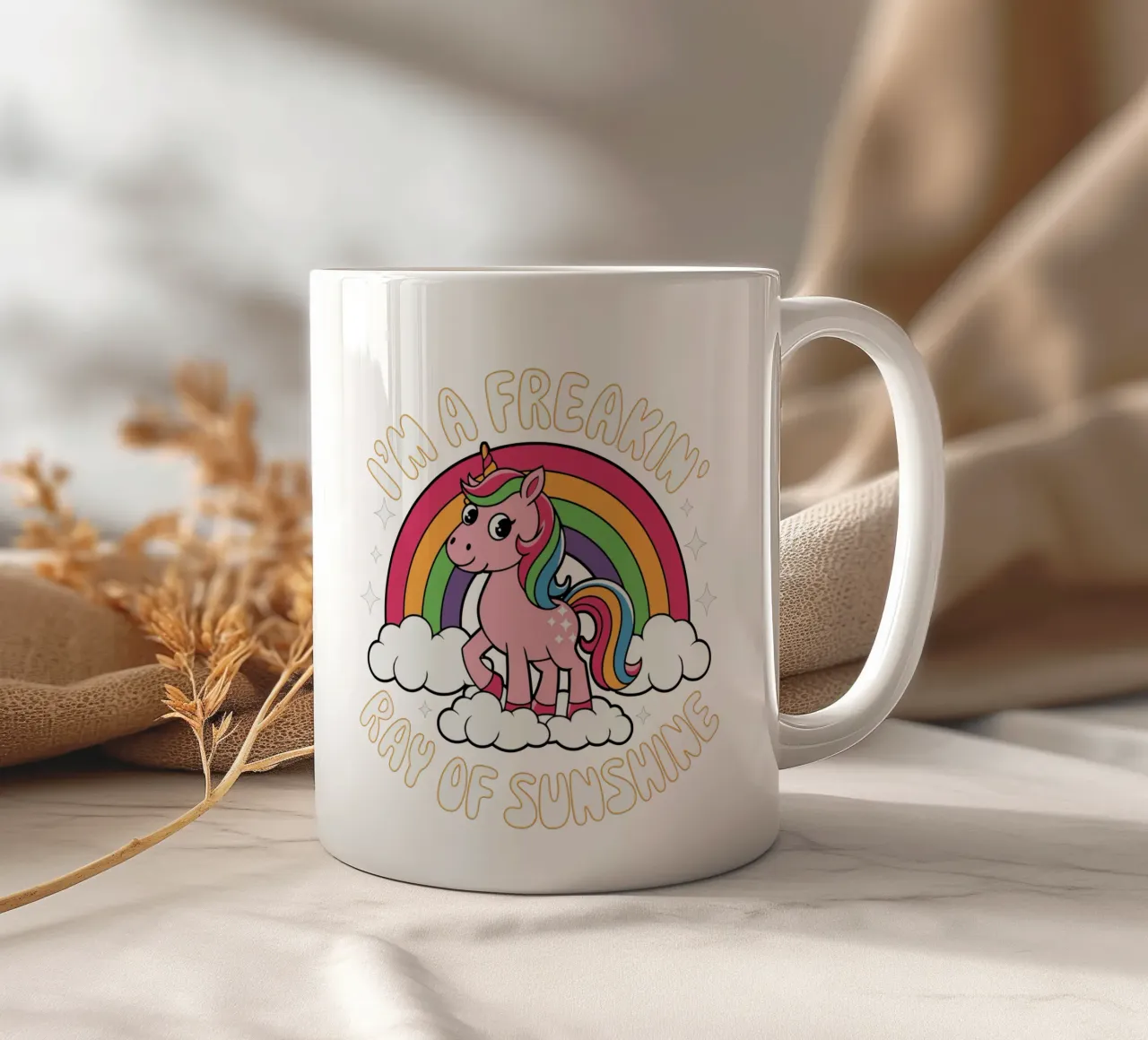 I'm a freakin' ray of sunshine tazza in ceramica da edsonramosart