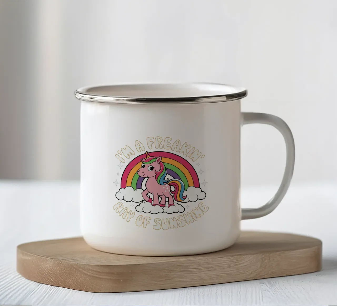 I'm a freakin' ray of sunshine tazza in smalto da edsonramosart