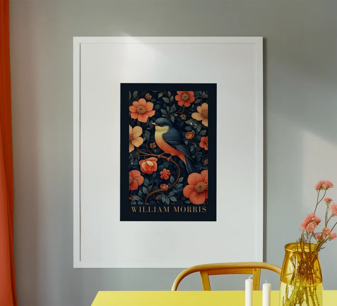 William Morris "Canzone nella foresta di foglie" poster con telaio in plastica da Botanical Art Studio