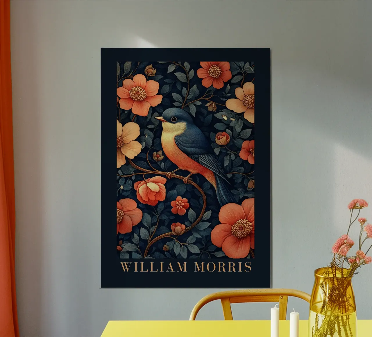 William Morris "Canzone nella foresta di foglie" poster con telaio in plastica da Botanical Art Studio