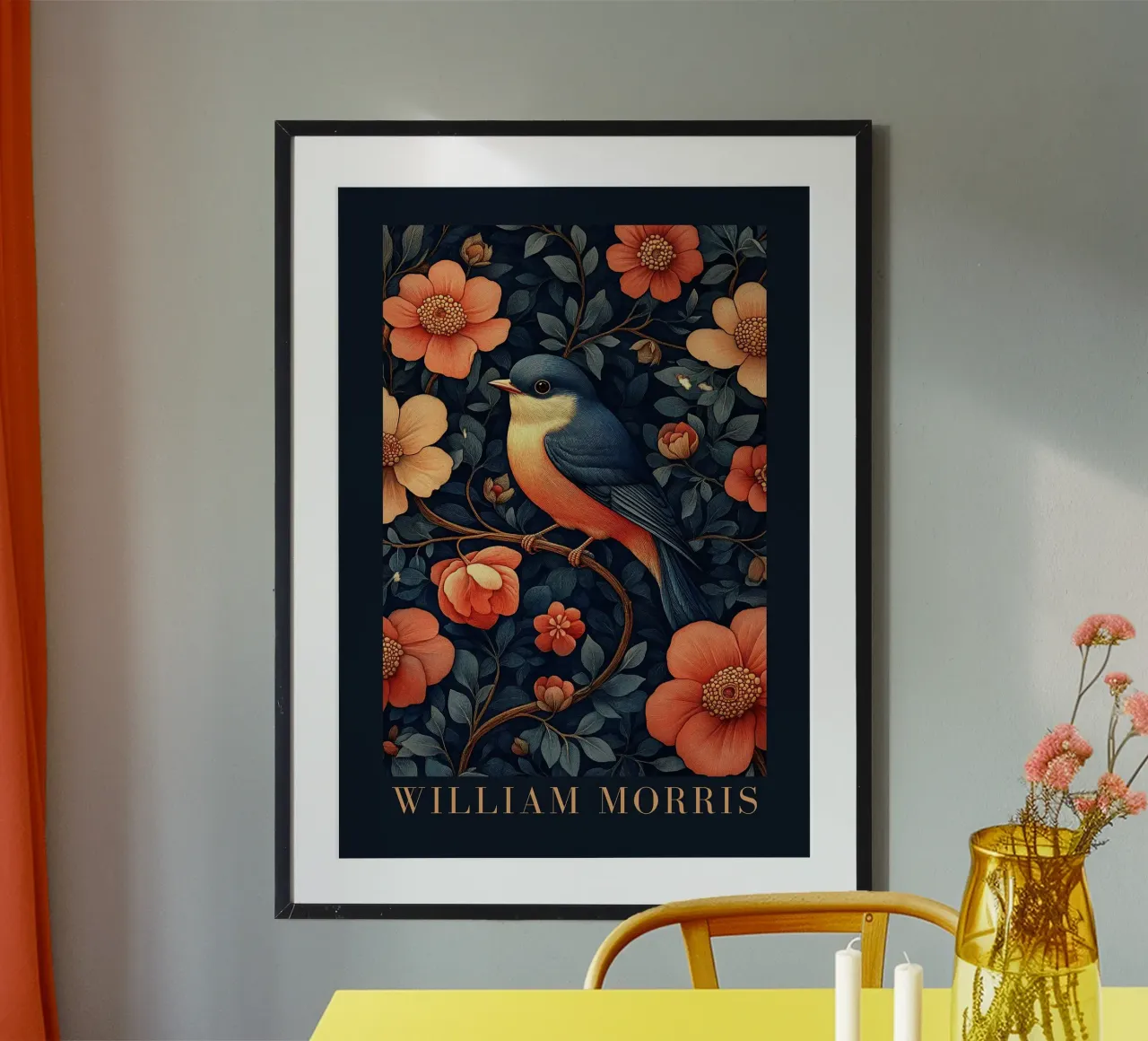 William Morris "Canzone nella foresta di foglie" poster con telaio in plastica da Botanical Art Studio