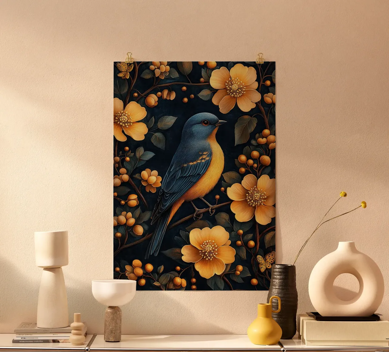 William Morris "Twitteando poesía" poster de Botanical Art Studio