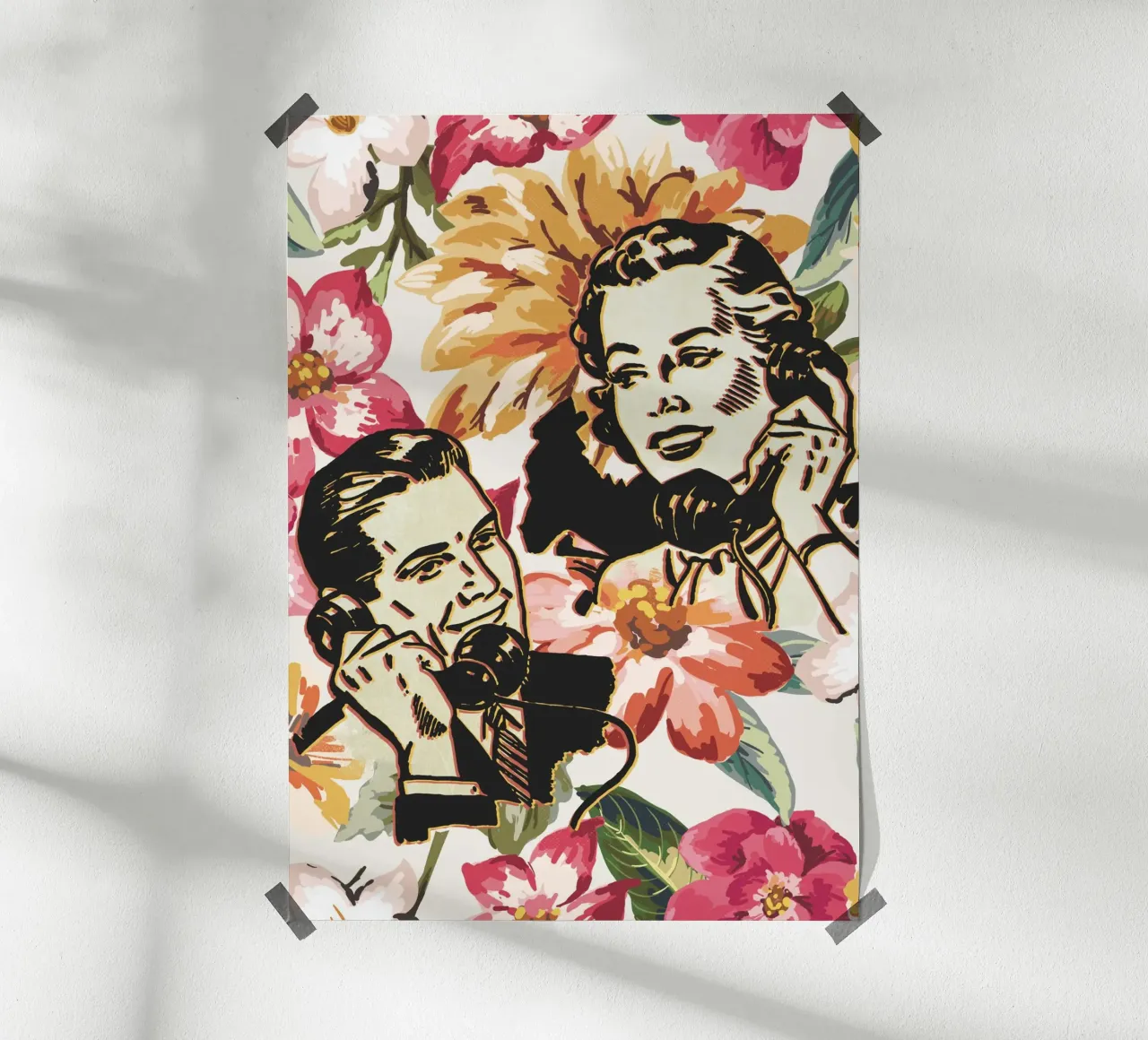 Love Is In The Air poster con telaio in legno da lazydaypaper