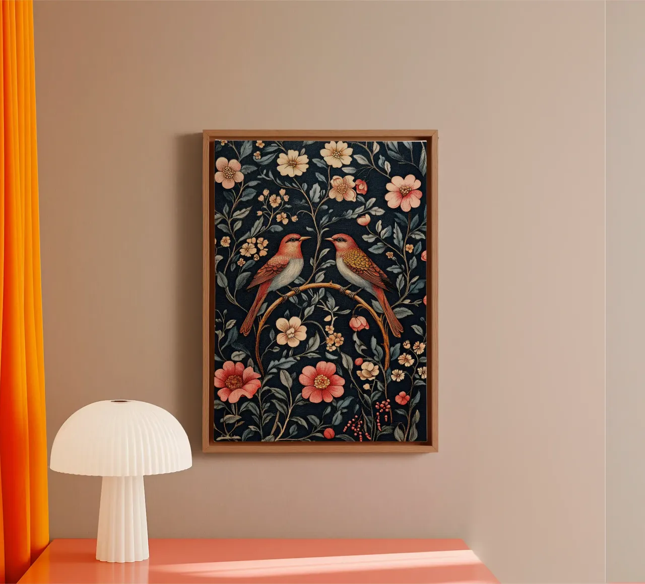 William Morris "The Call of the Forest" canvas with Floater frame by Botanical Art Studio
