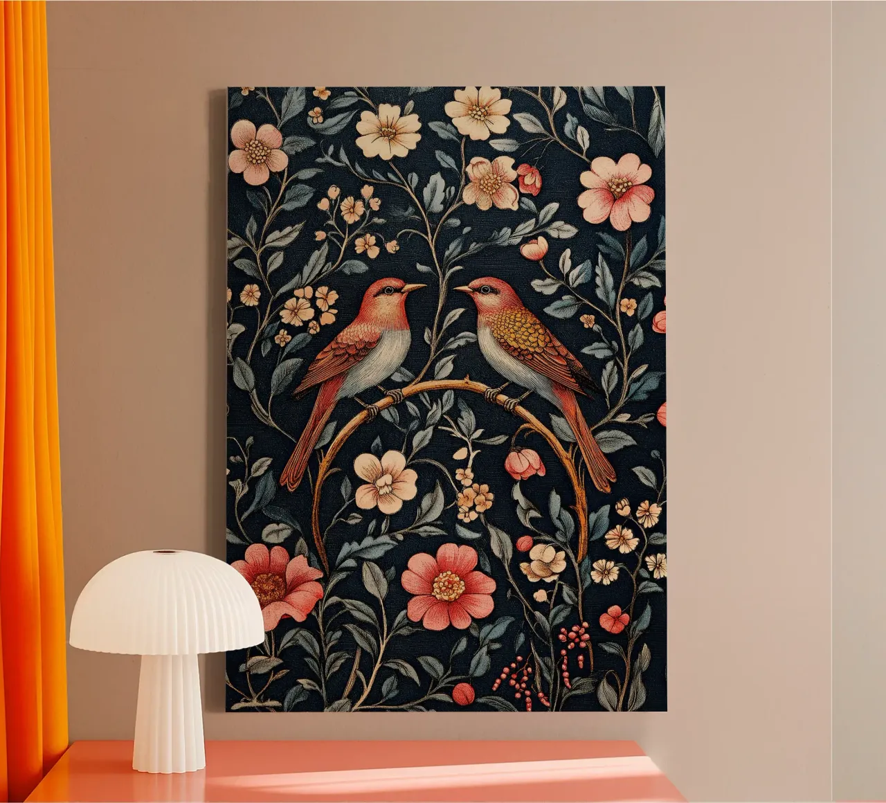 William Morris "The Call of the Forest" canvas with Floater frame by Botanical Art Studio