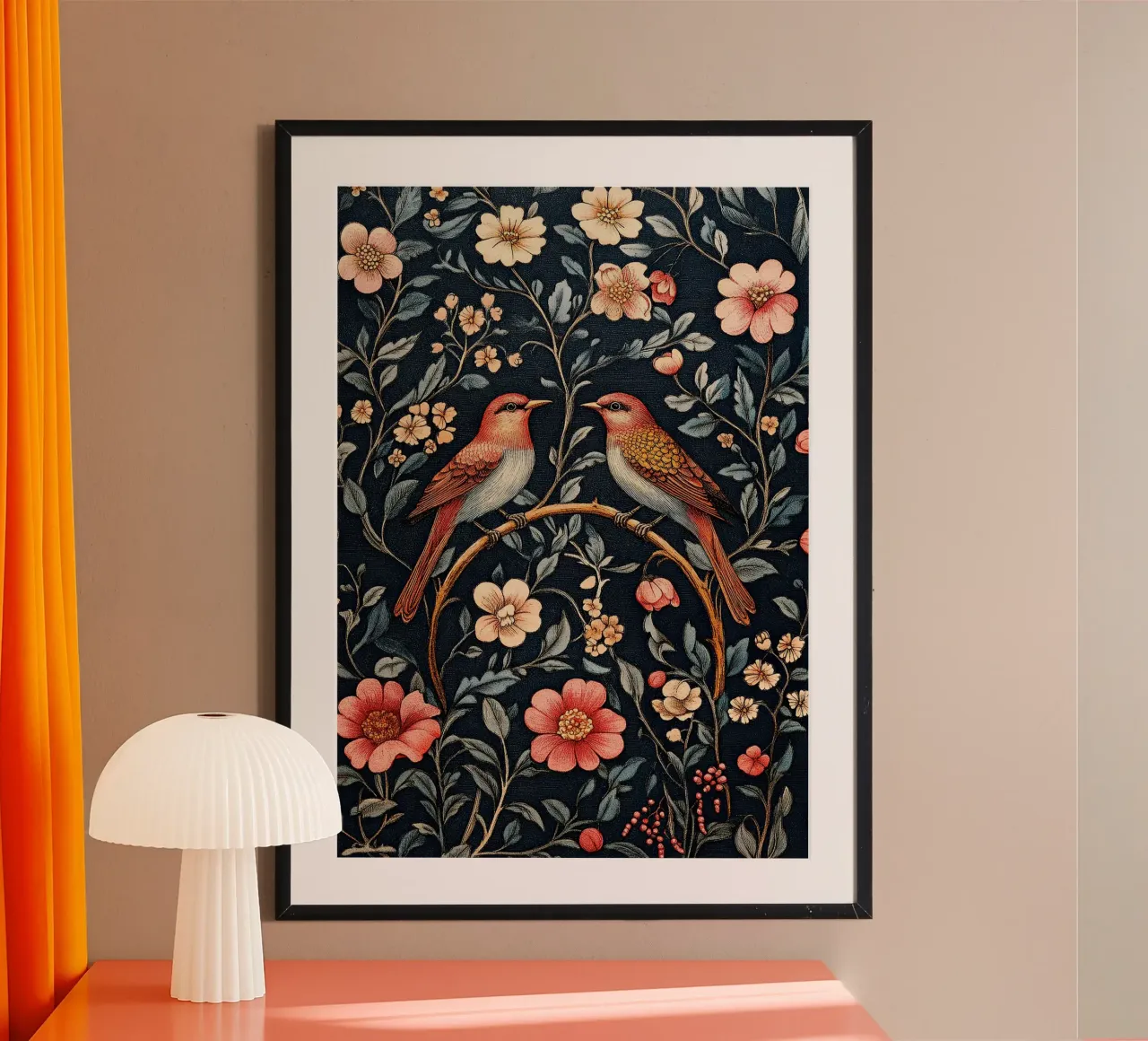 William Morris "La llamada del bosque" poster con marco de aluminio de Botanical Art Studio