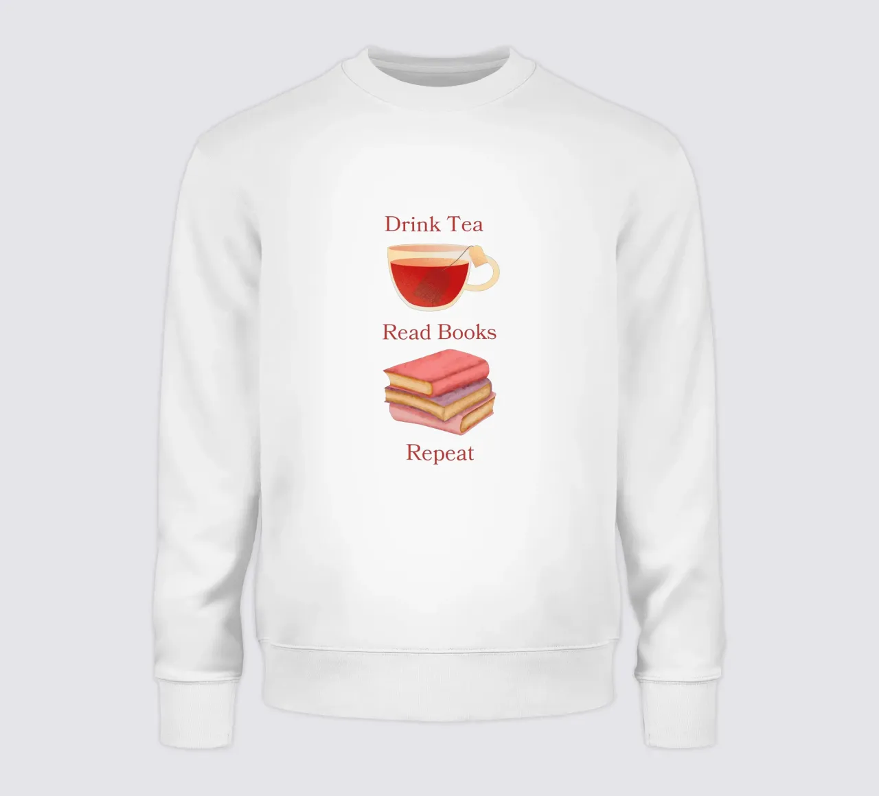 Drink Tea Read Books Repeat sweatshirt van FABOArt