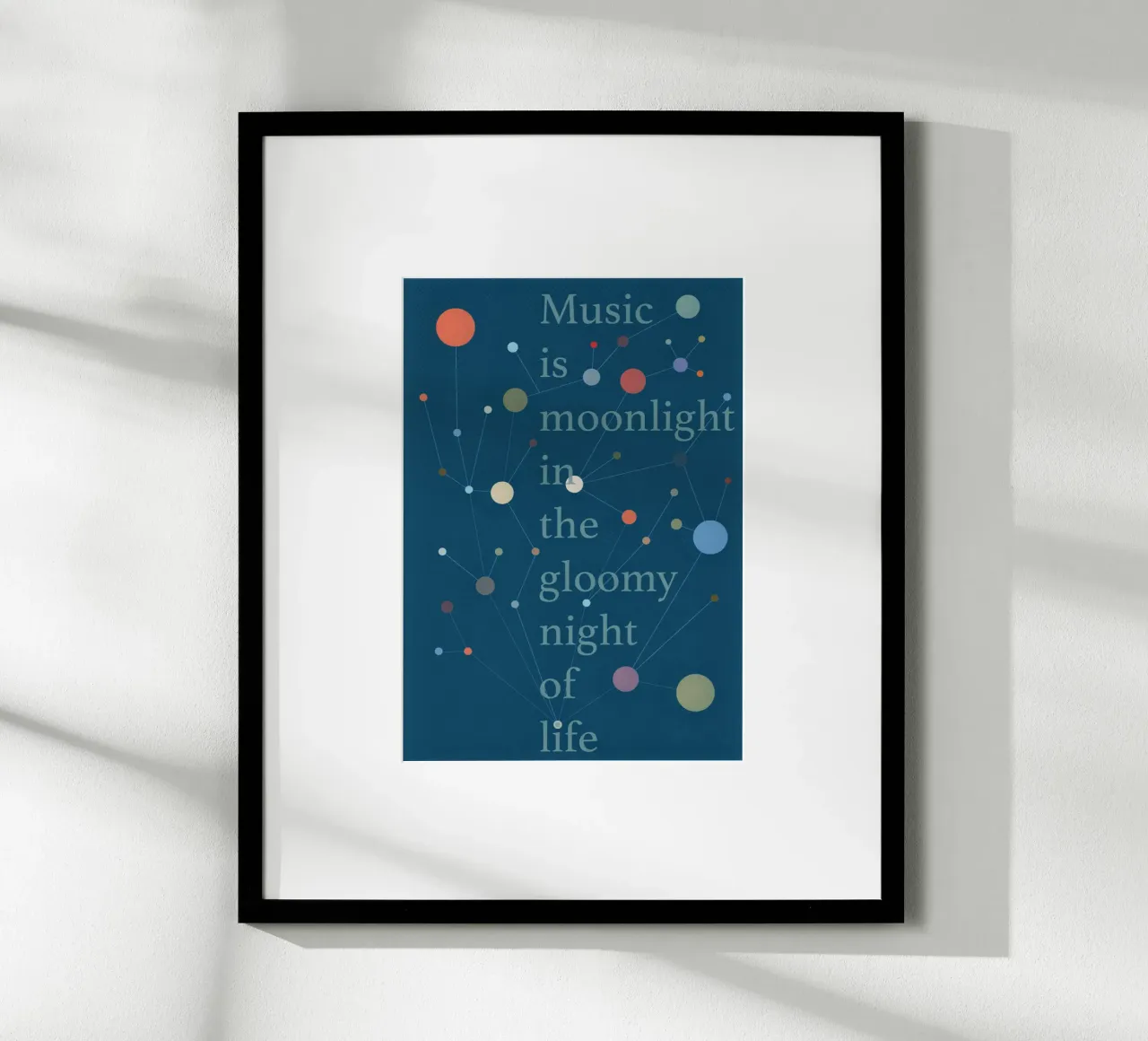 Musik Is Moonlight poster con telaio in alluminio da lazydaypaper