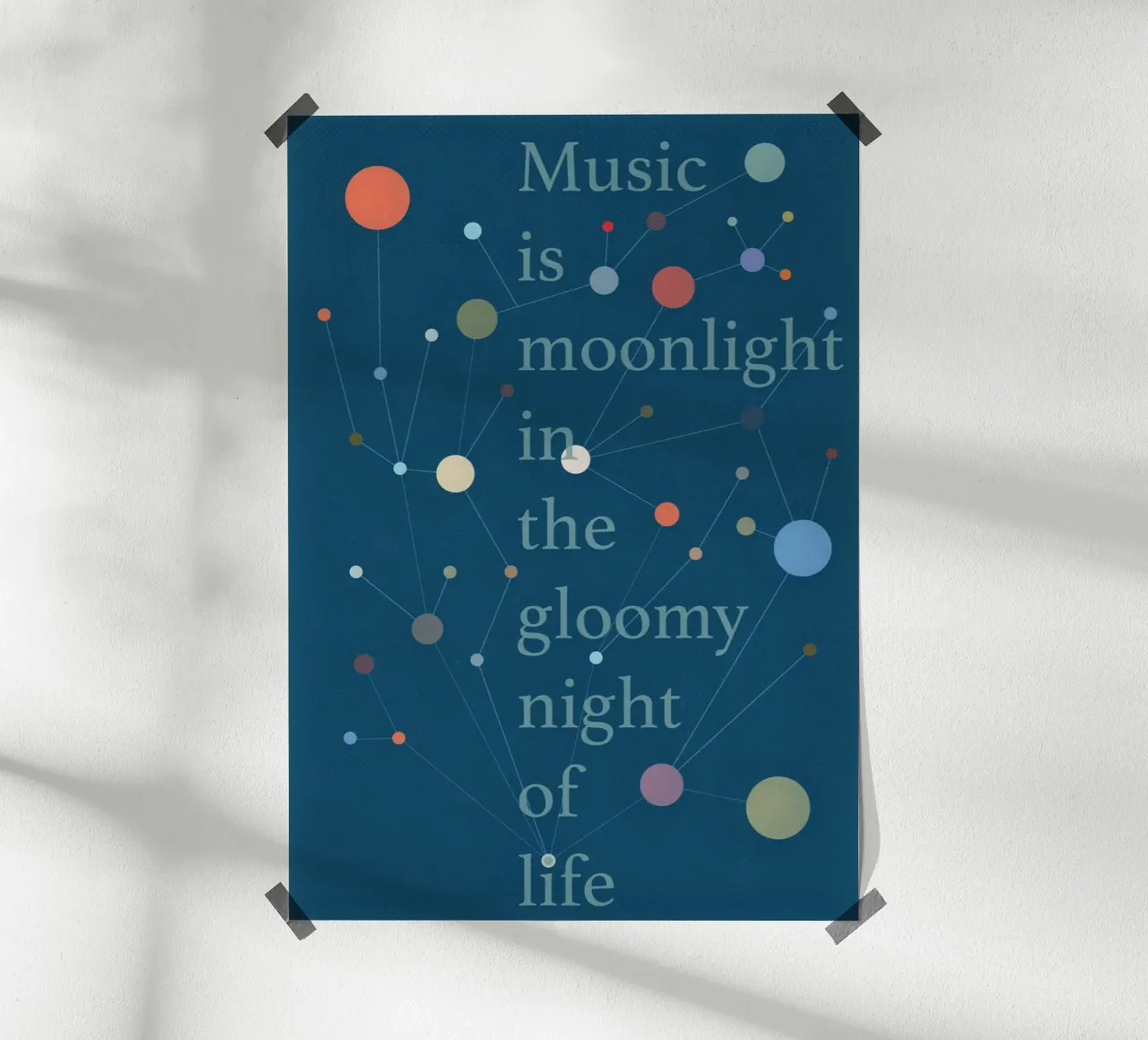 Musik Is Moonlight poster con telaio in alluminio da lazydaypaper