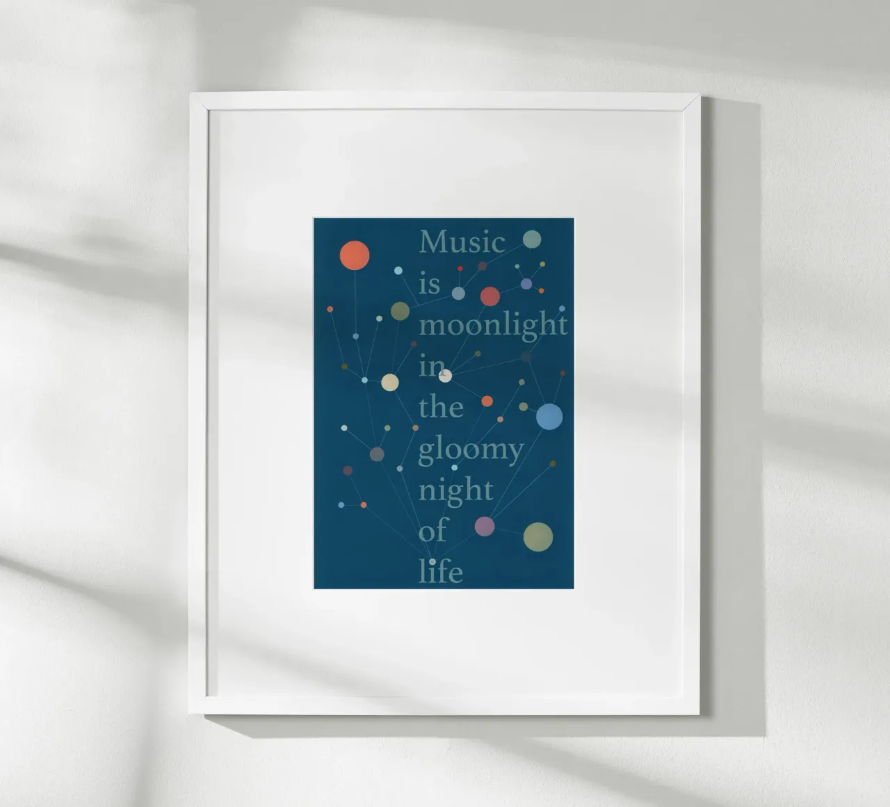 Musik Is Moonlight poster con telaio in alluminio da lazydaypaper
