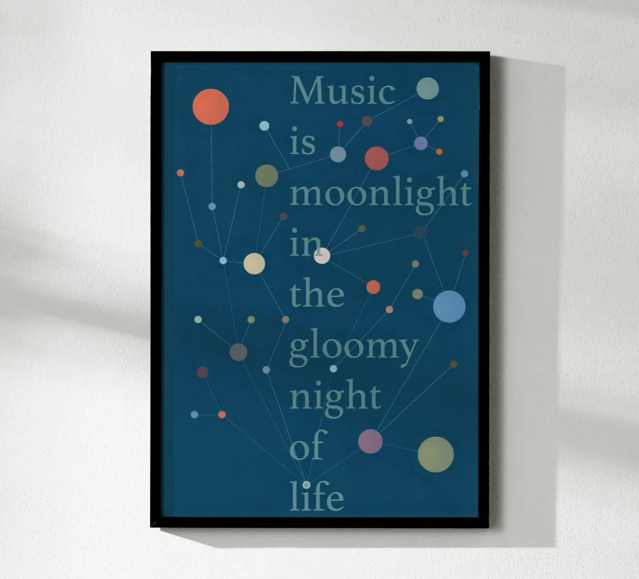 Musik Is Moonlight poster con telaio in alluminio da lazydaypaper