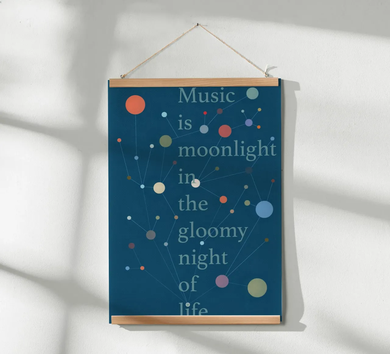 Musik Is Moonlight poster con telaio in alluminio da lazydaypaper
