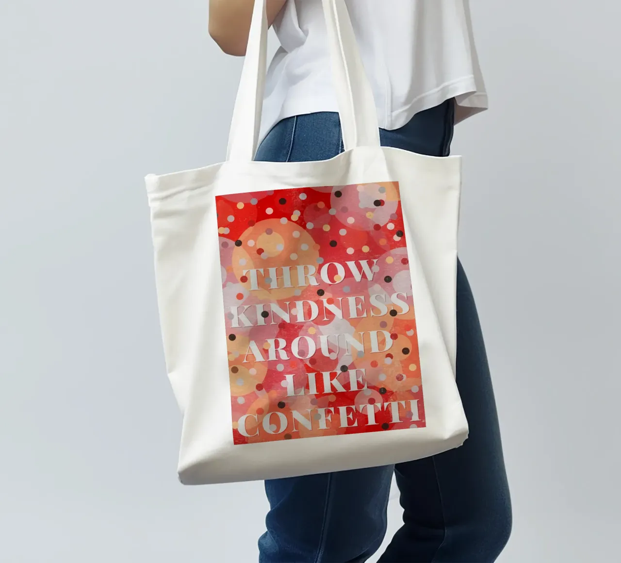 Throw Kindness Around Like Confetti borsa in juta da lazydaypaper