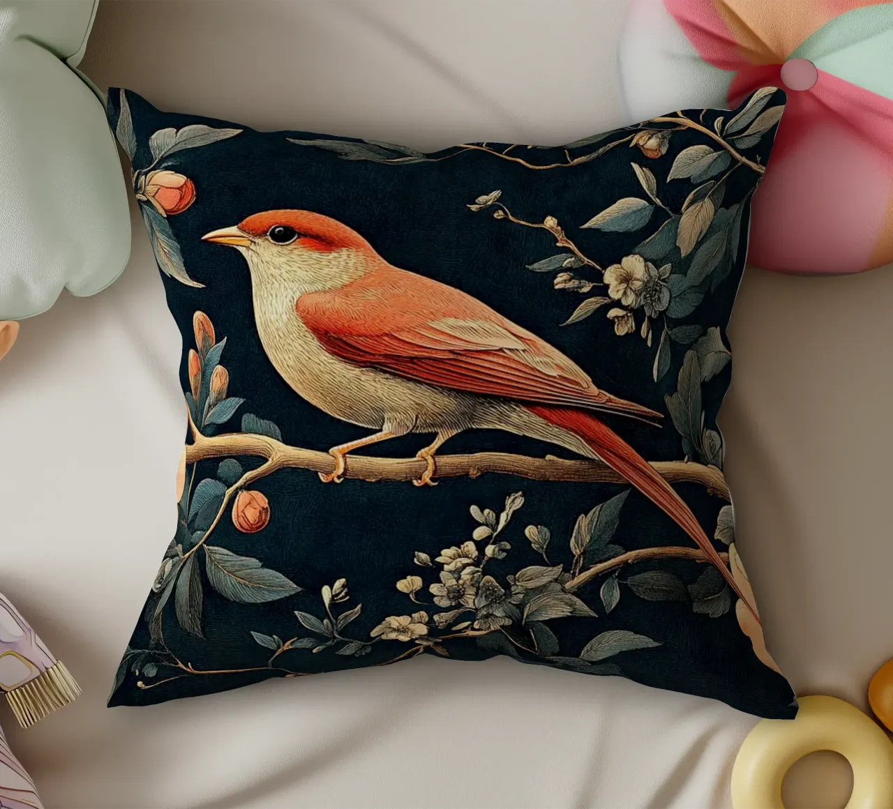 William Morris "Tra i viticci e le piume" cuscino da Botanical Art Studio