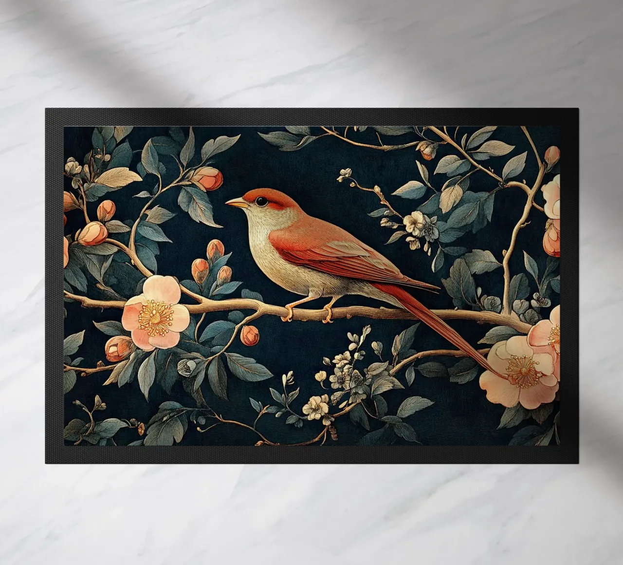 William Morris "Tra i viticci e le piume" zerbino da Botanical Art Studio