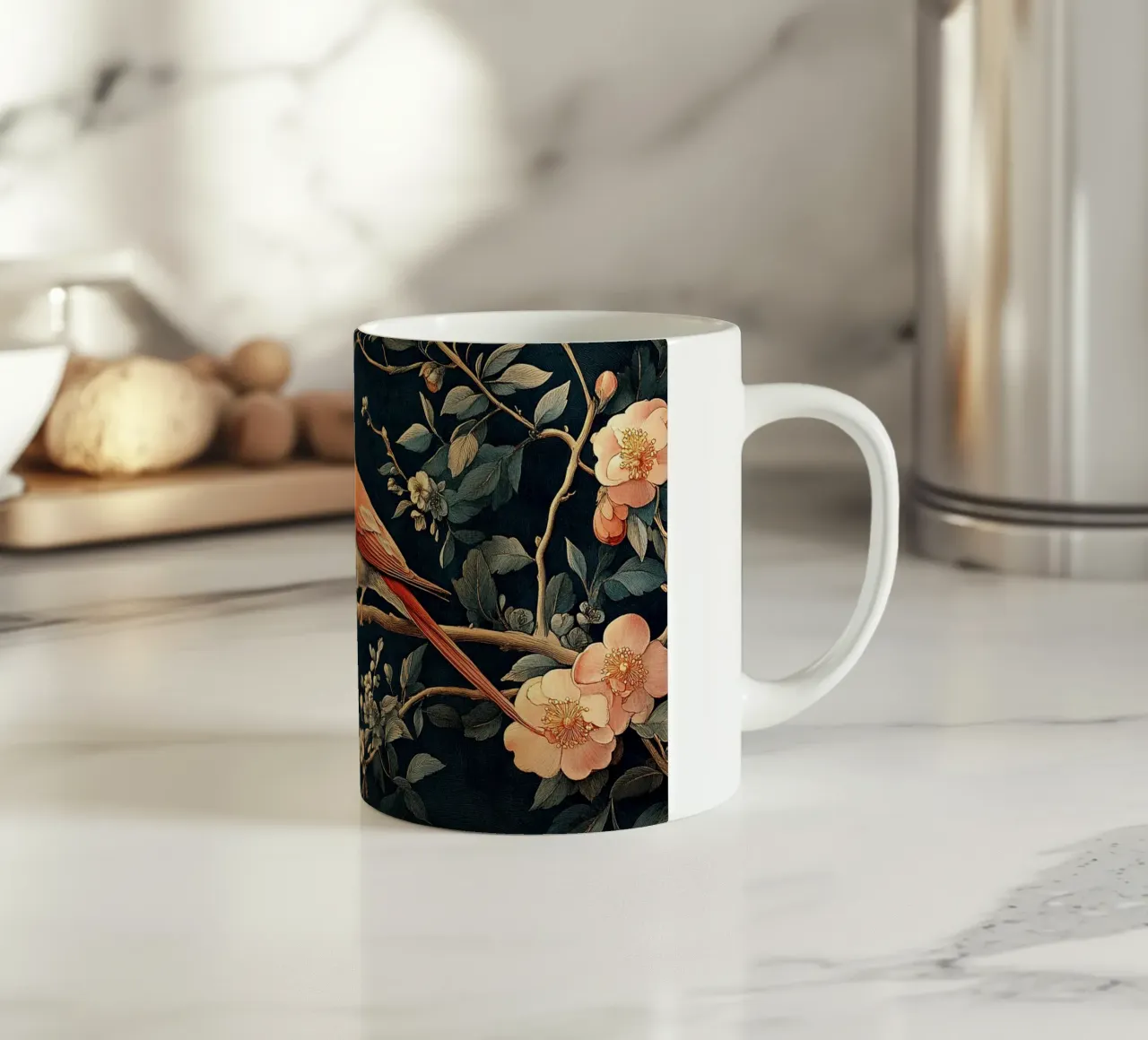 William Morris "Tra i viticci e le piume" tazza in ceramica da Botanical Art Studio