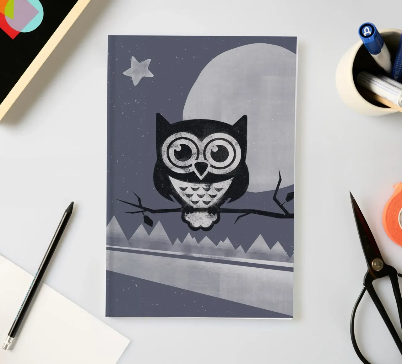 Winter Eule notebook by lazydaypaper