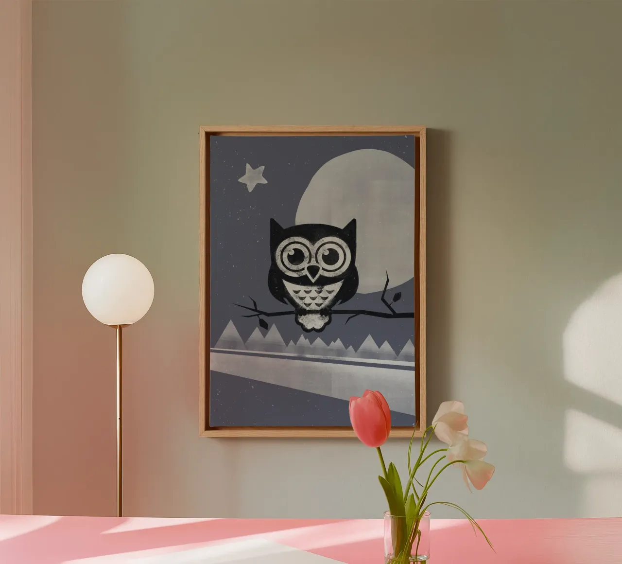 Winter Eule canvas by lazydaypaper