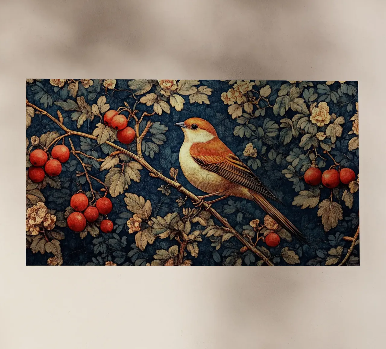 William Morris "Melodia della terra selvaggia pellicola backlit da Botanical Art Studio