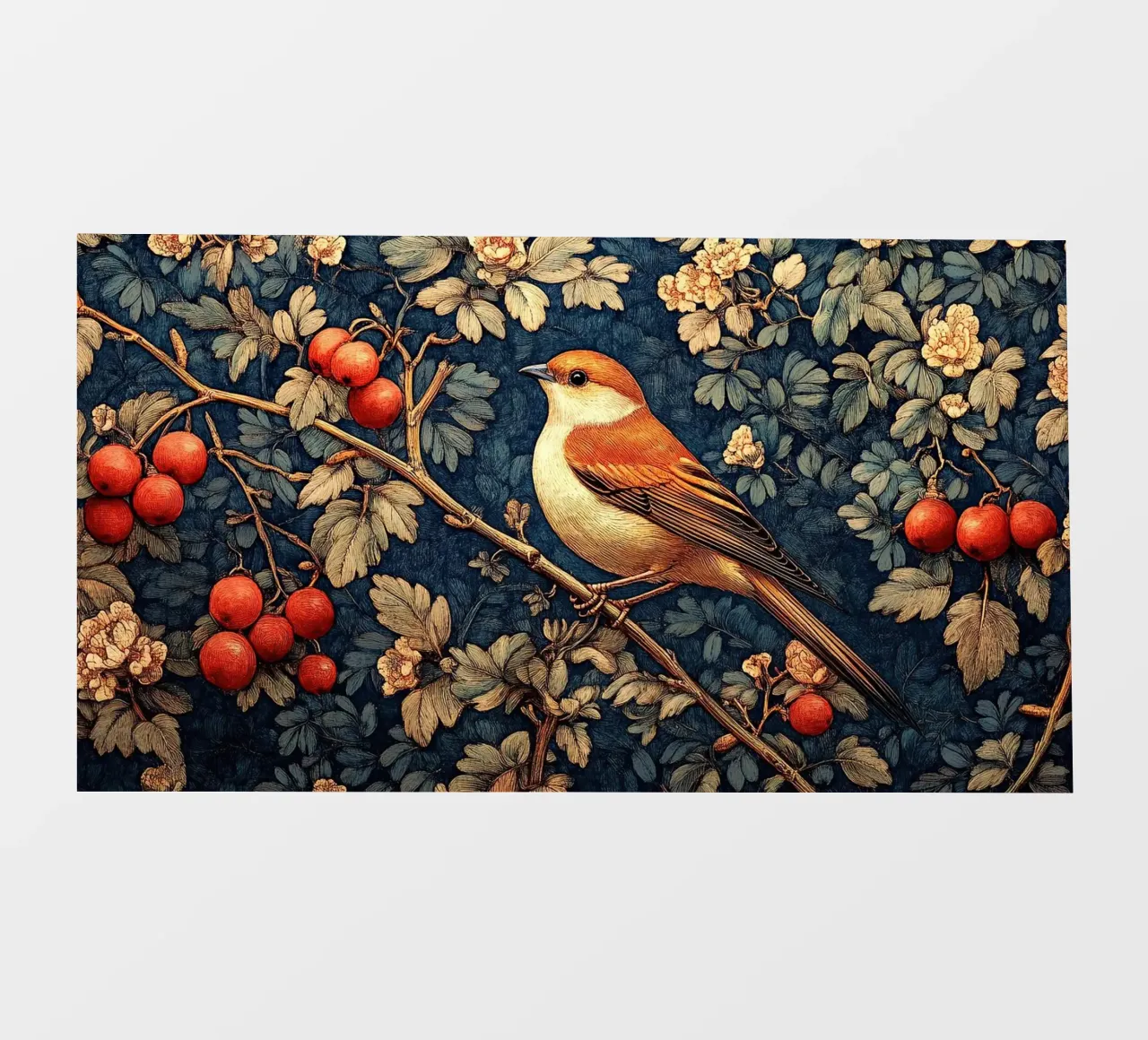 William Morris "Melodia della terra selvaggia pellicola backlit da Botanical Art Studio