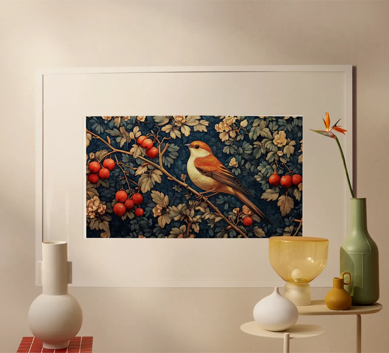 William Morris "Melodia della terra selvaggia poster con telaio in plastica da Botanical Art Studio