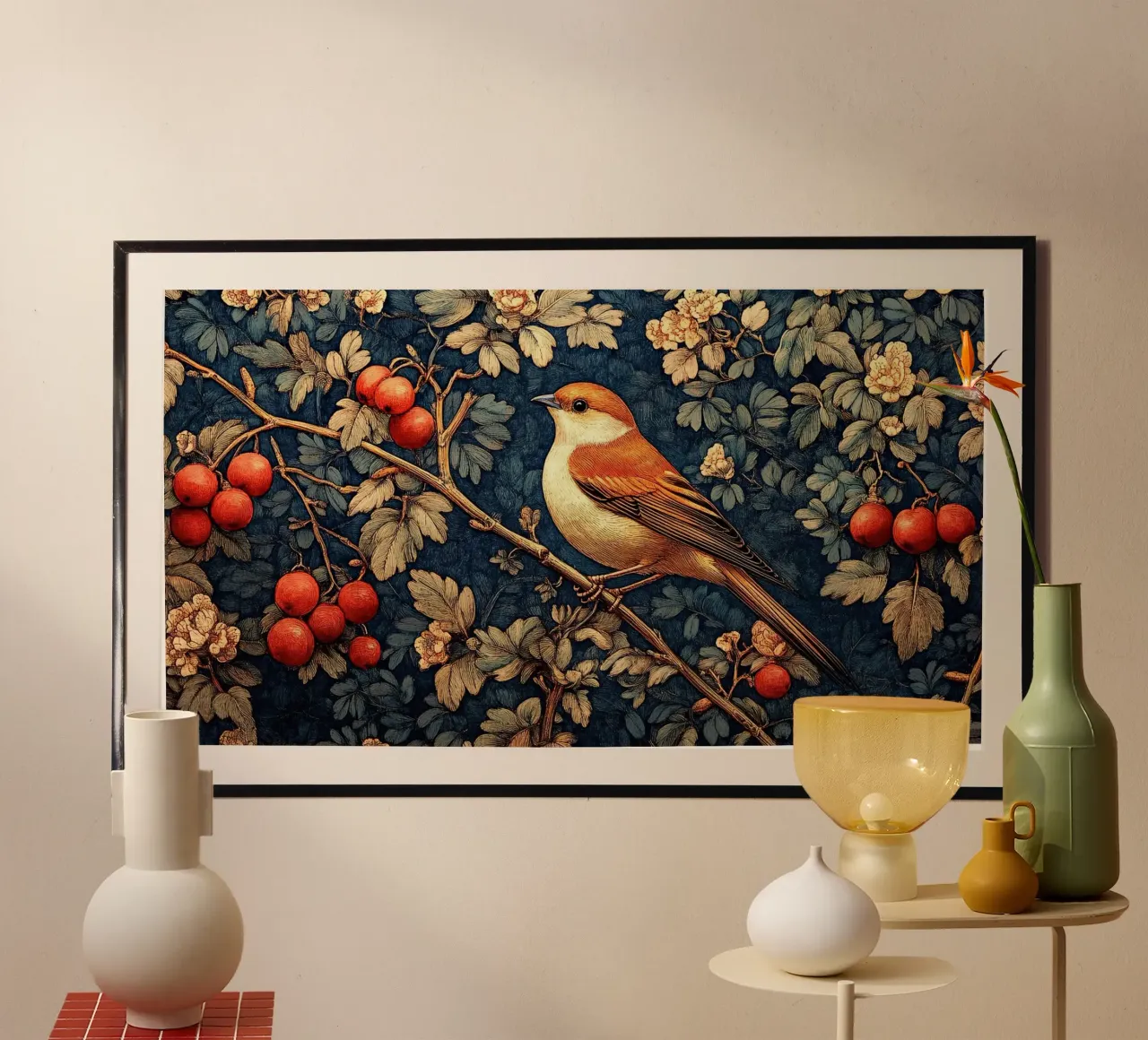 William Morris "Melodia della terra selvaggia poster con telaio in plastica da Botanical Art Studio