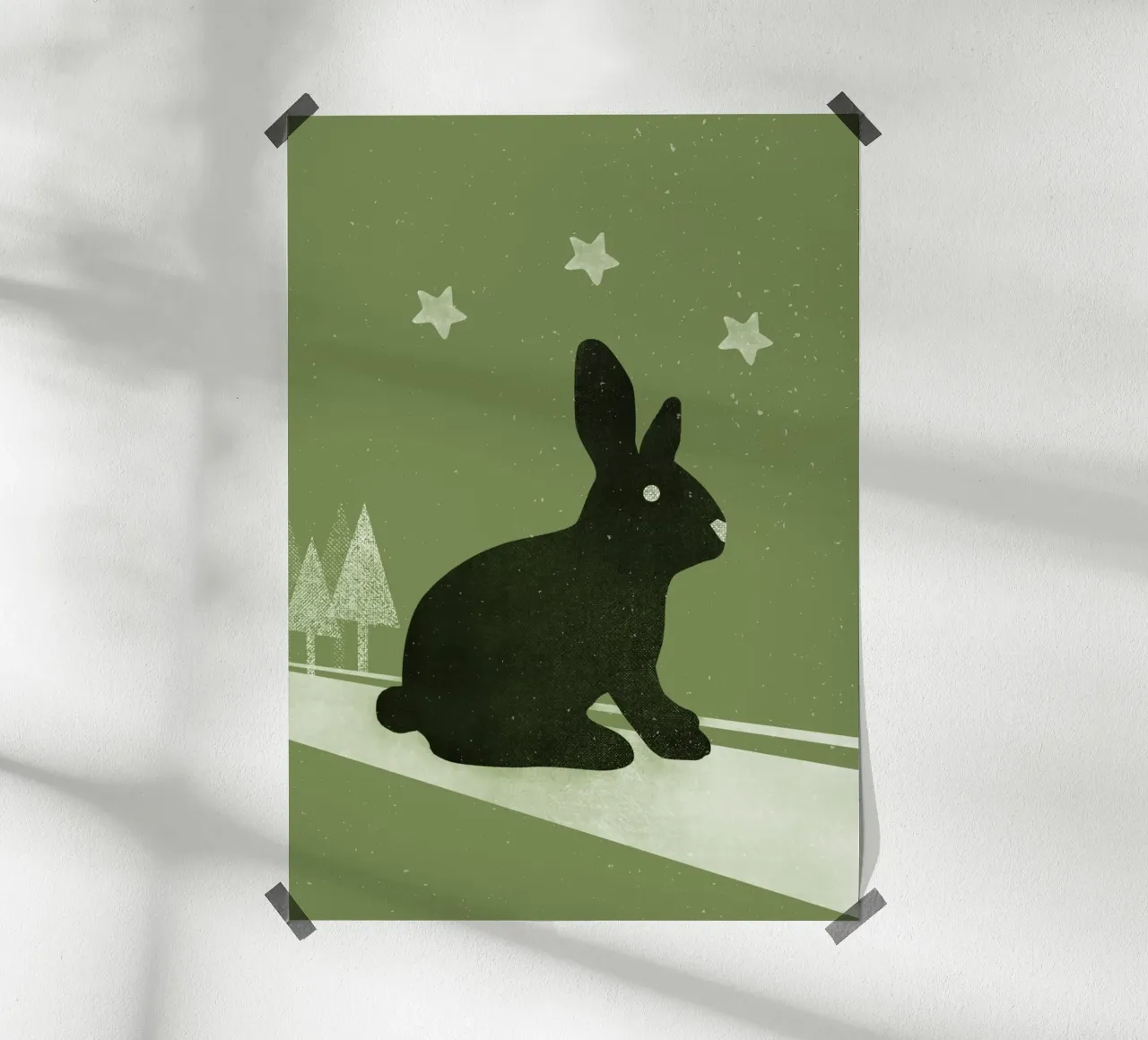 Winter Hase poster con telaio in alluminio da lazydaypaper