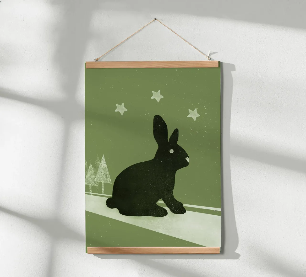 Winter Hase poster con telaio in alluminio da lazydaypaper