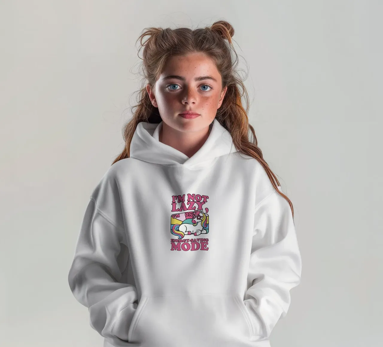 I'm on energy-saving mode felpa bambino con cappuccio da edsonramosart