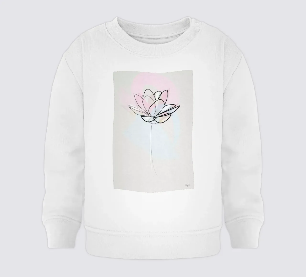 One Line Lotus felpa neonato da Quibe