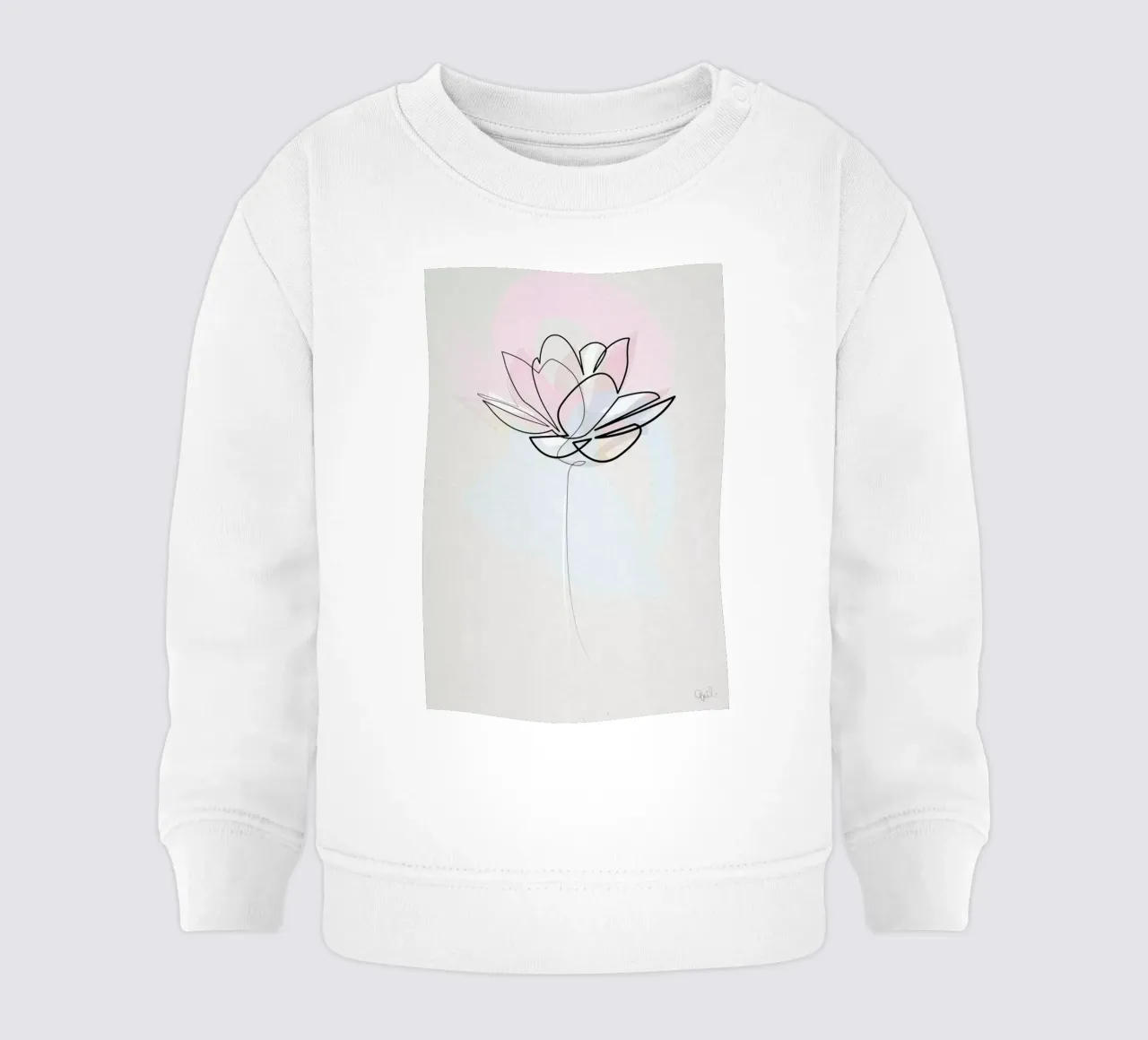 One Line Lotus baby sweatshirt by Quibe