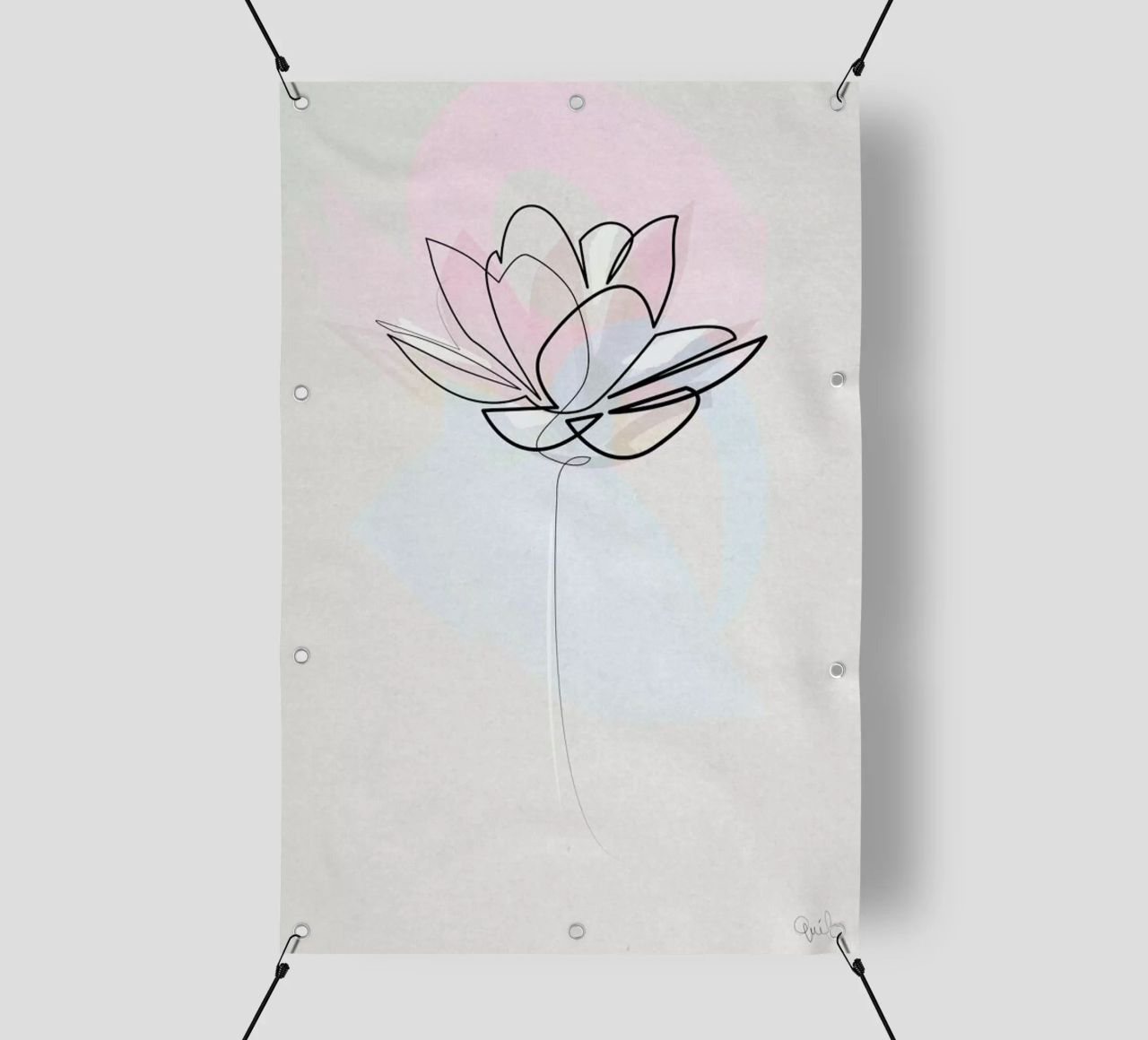 One Line Lotus telo in pvc da Quibe