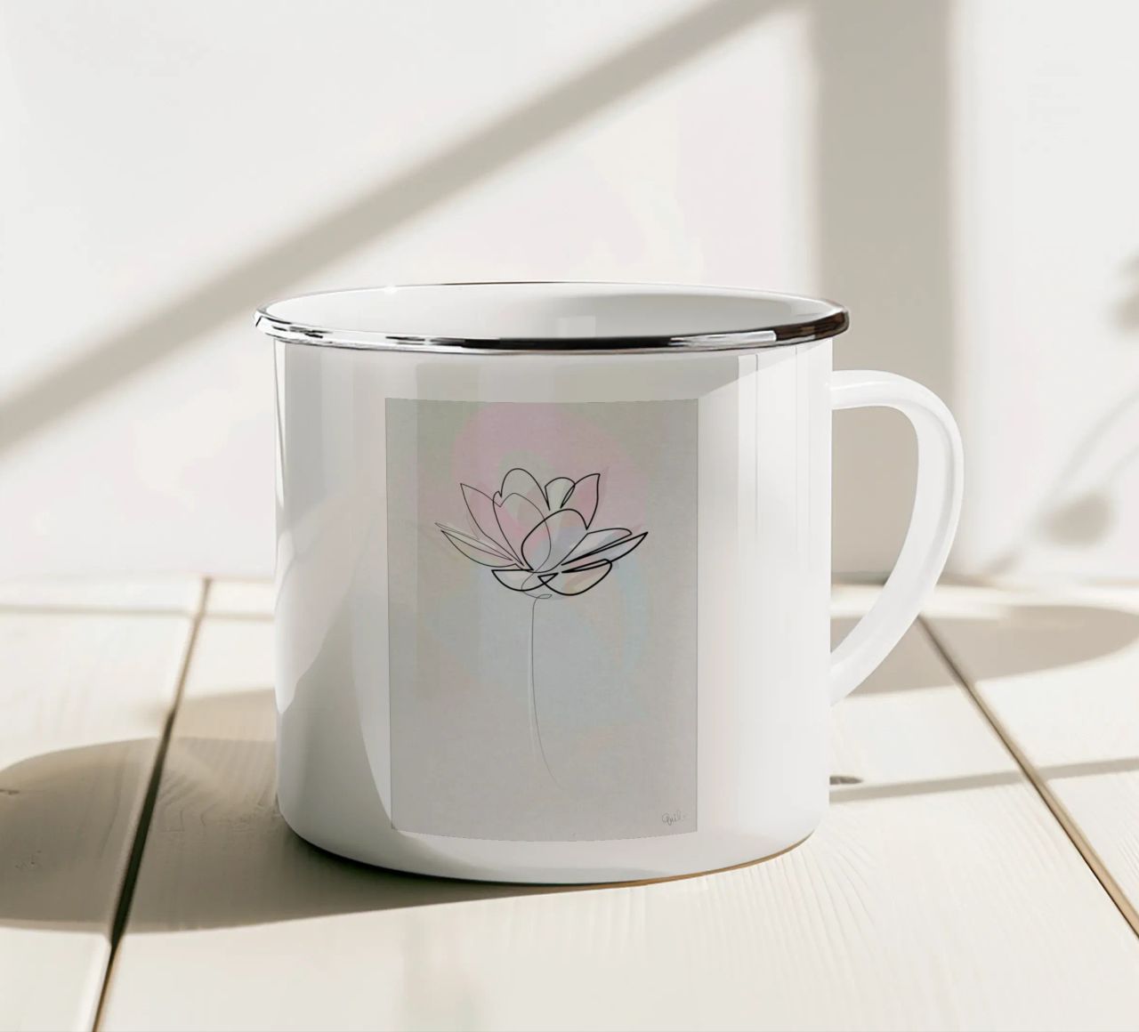 One Line Lotus tazza in smalto da Quibe