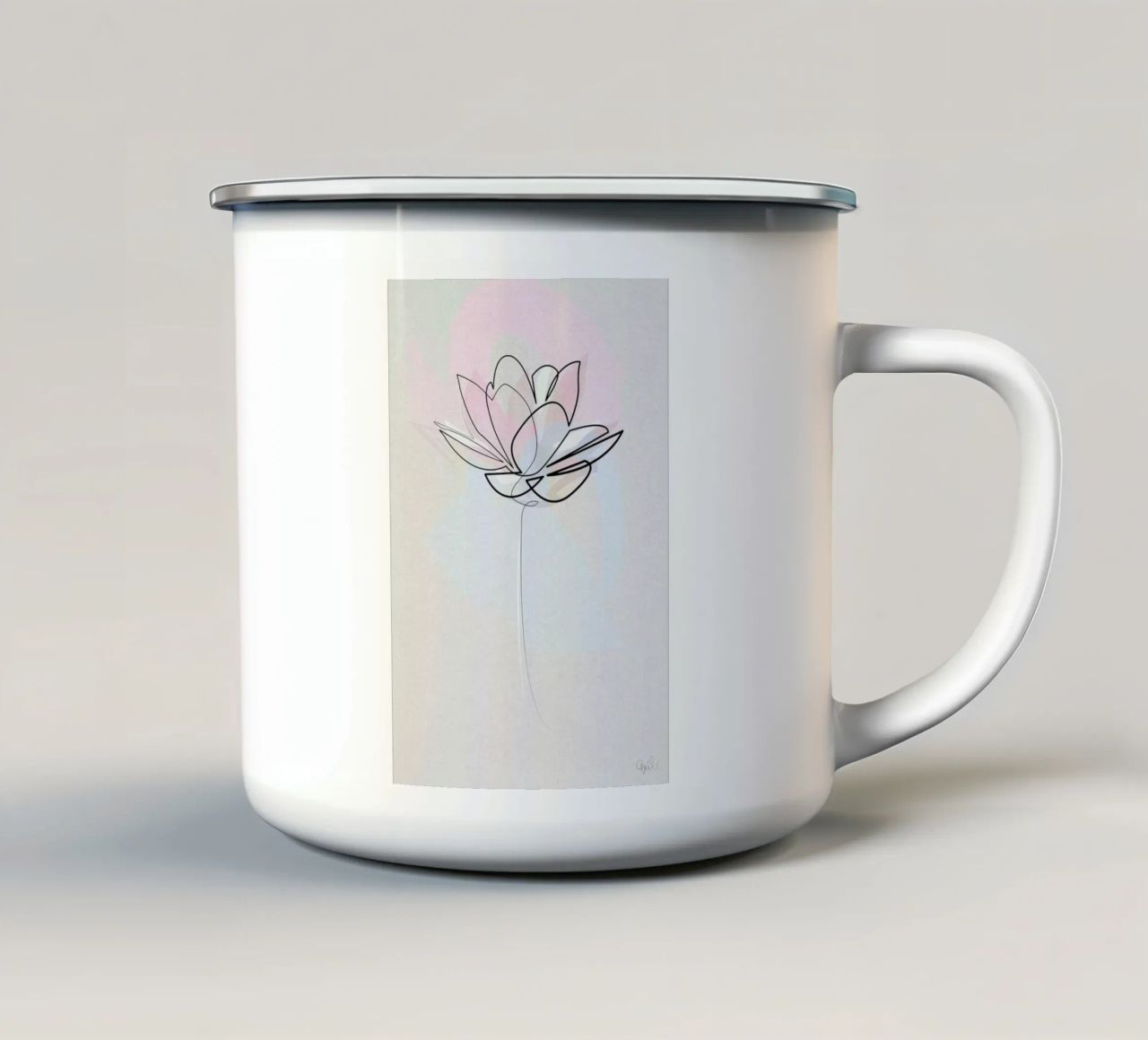One Line Lotus tazza in smalto da Quibe