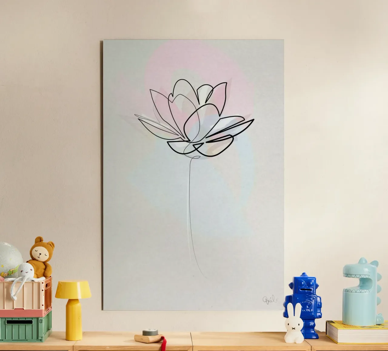 One Line Lotus alluminio dibond da Quibe