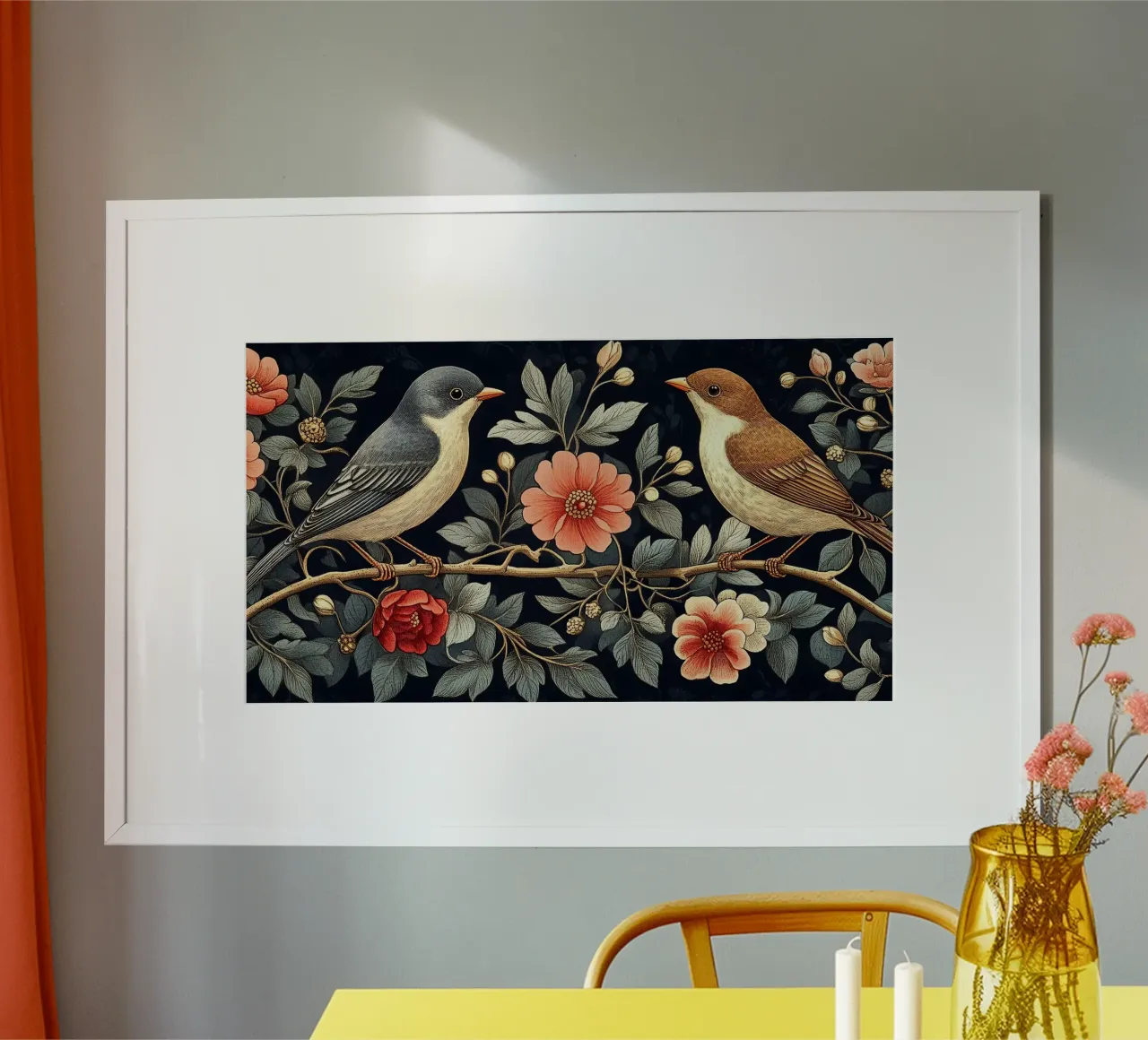 William Morris "Libertà intrecciata poster con telaio in alluminio da Botanical Art Studio