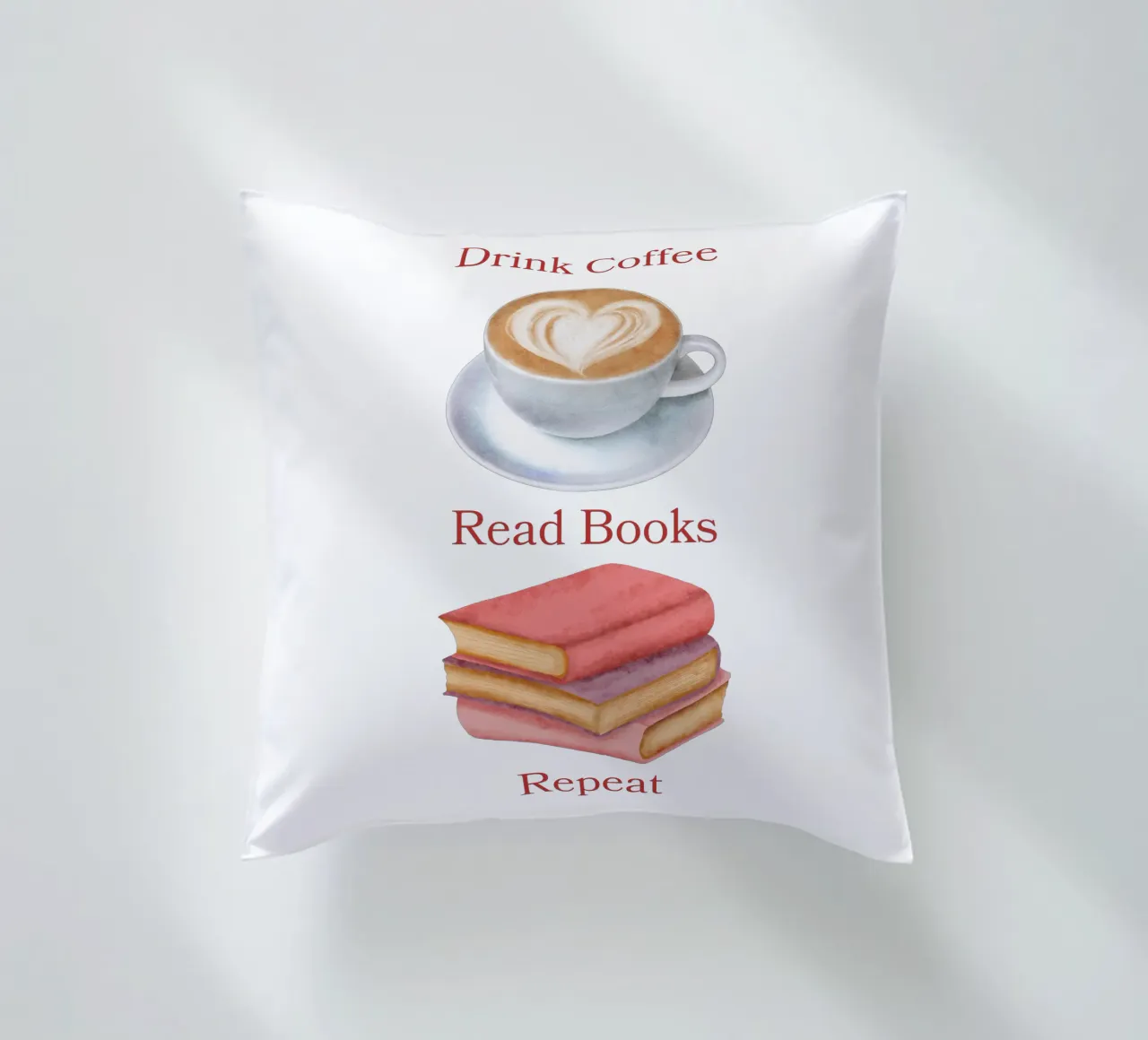 Drink Coffee Read Books Repeat cuscino da FABOArt